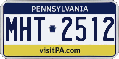 PA license plate MHT2512