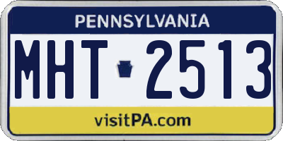 PA license plate MHT2513