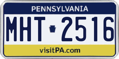 PA license plate MHT2516