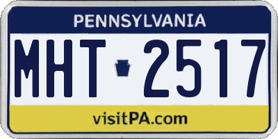 PA license plate MHT2517