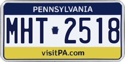 PA license plate MHT2518