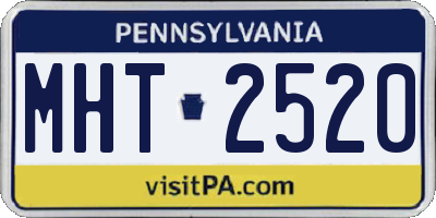 PA license plate MHT2520