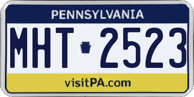 PA license plate MHT2523