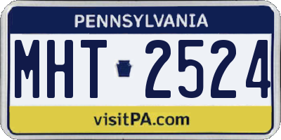 PA license plate MHT2524