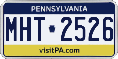 PA license plate MHT2526