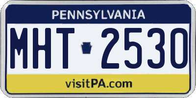 PA license plate MHT2530