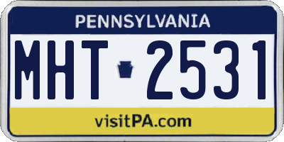 PA license plate MHT2531