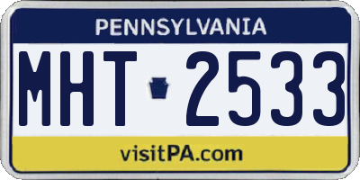 PA license plate MHT2533