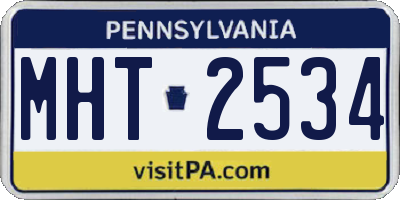 PA license plate MHT2534