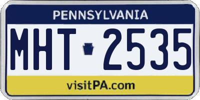 PA license plate MHT2535