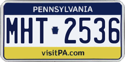 PA license plate MHT2536