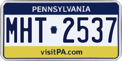 PA license plate MHT2537
