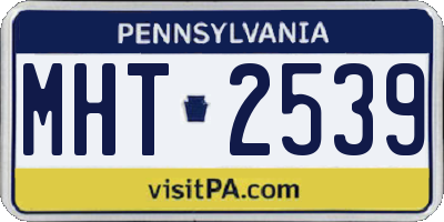 PA license plate MHT2539