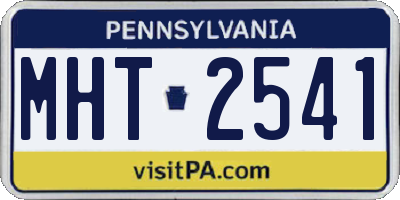 PA license plate MHT2541