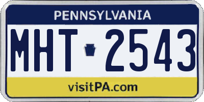 PA license plate MHT2543