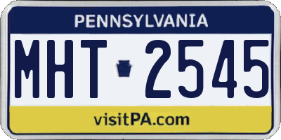 PA license plate MHT2545