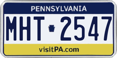 PA license plate MHT2547