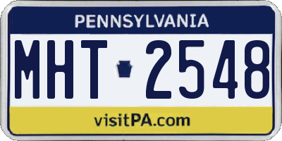 PA license plate MHT2548