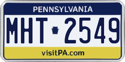 PA license plate MHT2549