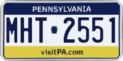 PA license plate MHT2551