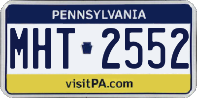 PA license plate MHT2552