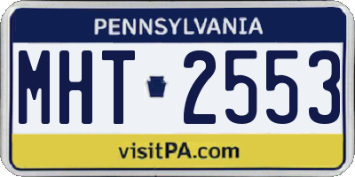 PA license plate MHT2553