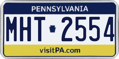 PA license plate MHT2554