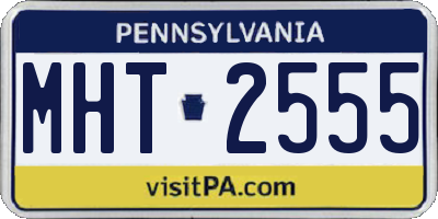 PA license plate MHT2555