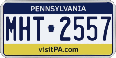 PA license plate MHT2557