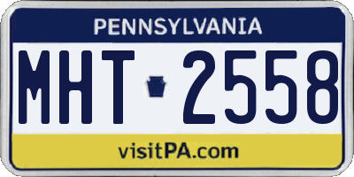 PA license plate MHT2558