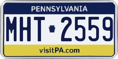 PA license plate MHT2559