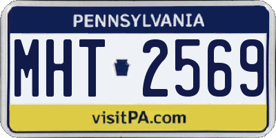 PA license plate MHT2569
