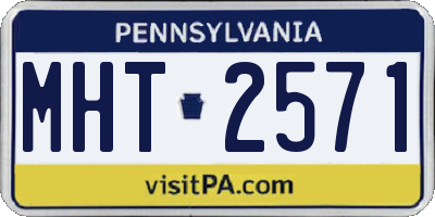 PA license plate MHT2571
