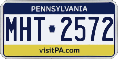 PA license plate MHT2572