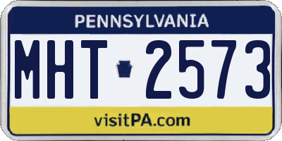 PA license plate MHT2573
