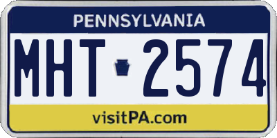 PA license plate MHT2574
