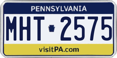 PA license plate MHT2575