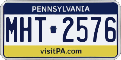 PA license plate MHT2576