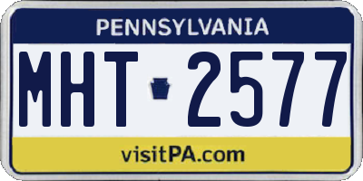 PA license plate MHT2577