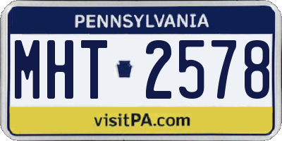 PA license plate MHT2578