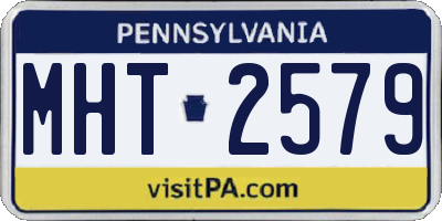 PA license plate MHT2579