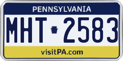 PA license plate MHT2583