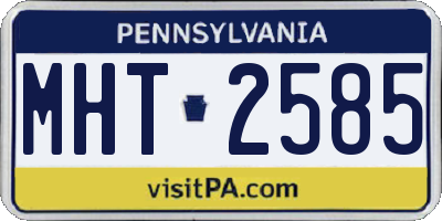 PA license plate MHT2585
