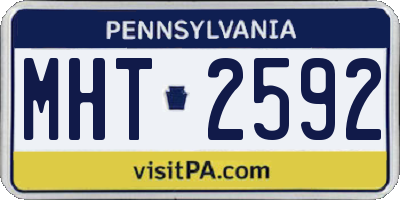 PA license plate MHT2592