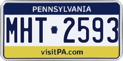 PA license plate MHT2593