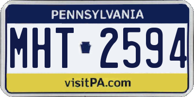 PA license plate MHT2594