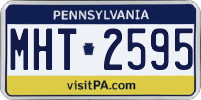 PA license plate MHT2595
