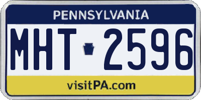PA license plate MHT2596