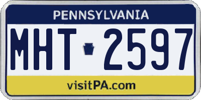 PA license plate MHT2597