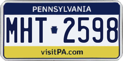 PA license plate MHT2598